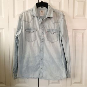 LEVIS Men’s Denim Button Down Shirt M